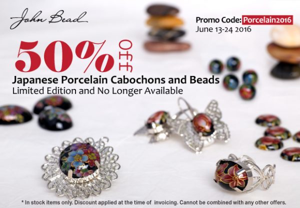 Japanese Porcelain Cabochons and Beads