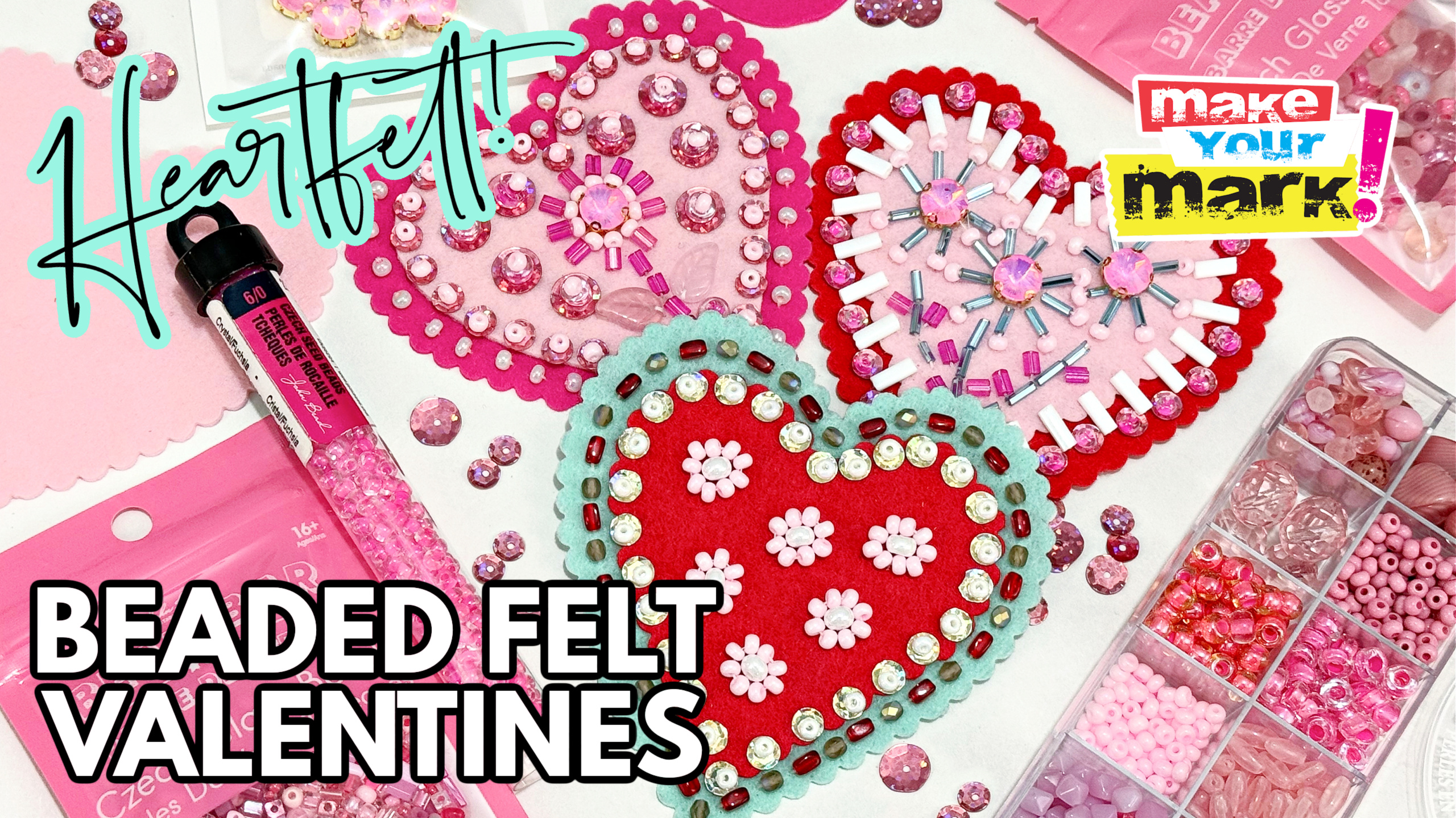 CUST THUMB Beaded Felt Valentines